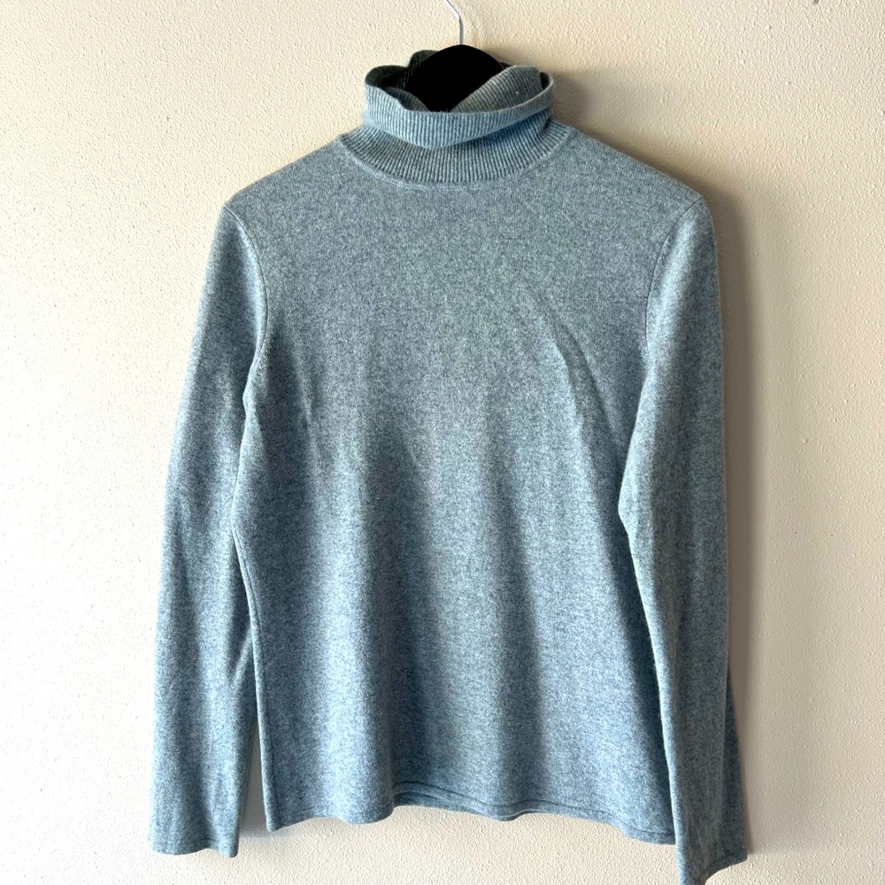 100% cashmere turtleneck sweater, grey, size L